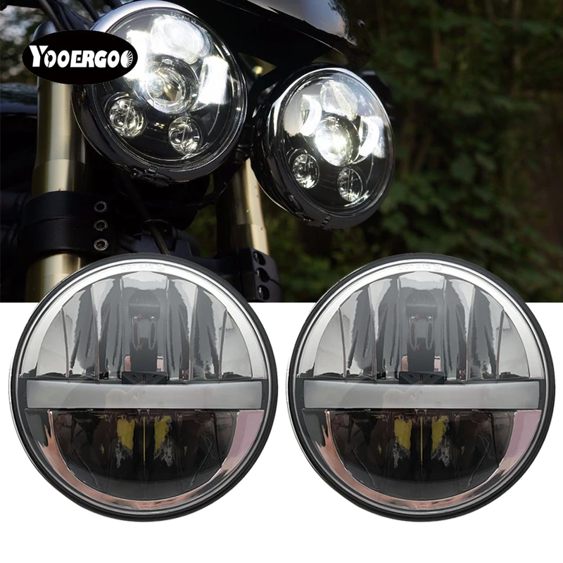 2X5 75 дюйма Железный 883 Dyna налобный фонарь 5 3/4 &quotсветодиодный фары DRL для Triumph Rocket iii