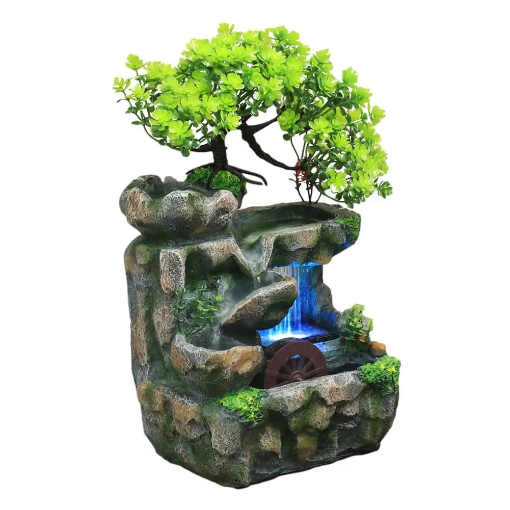 

Мини бесшумный фонтан-водопад, изысканный настольный фонтан без атомайзера, инновационный искусственный дизайн, подходит для любой семьи