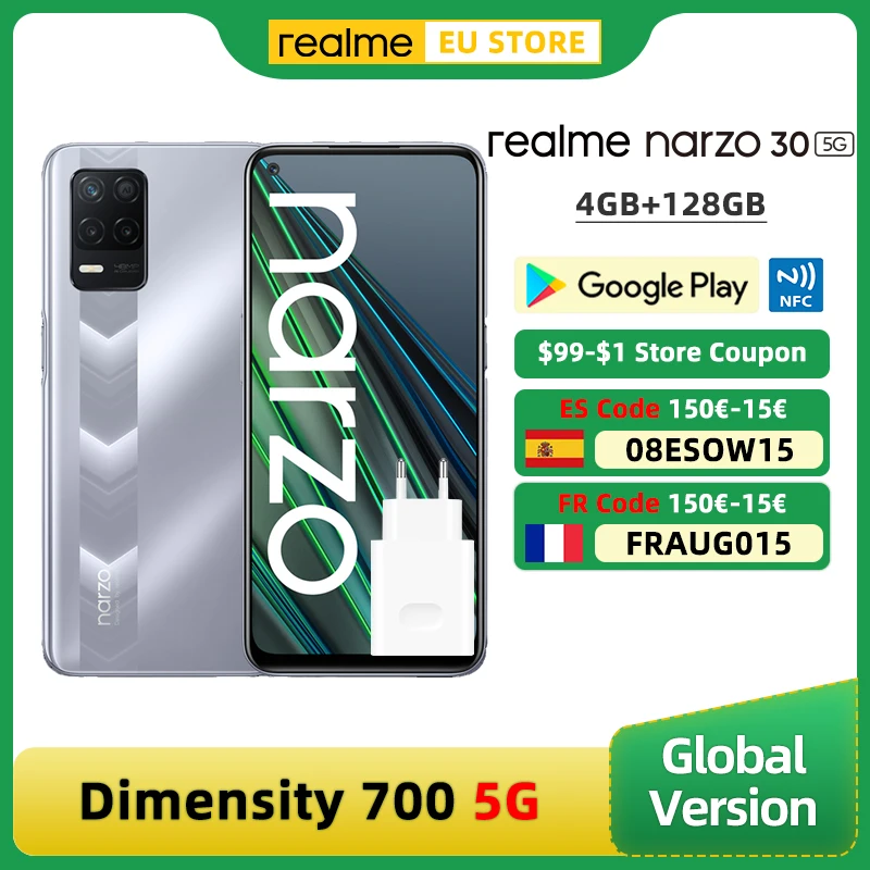 

Смартфон realme Narzo 30, 4 Гб + Глобальная версия ГБ, 5G дюйма, 90 Гц, тройная камера 48 МП, 128 мАч, 700 дюйма, 5G