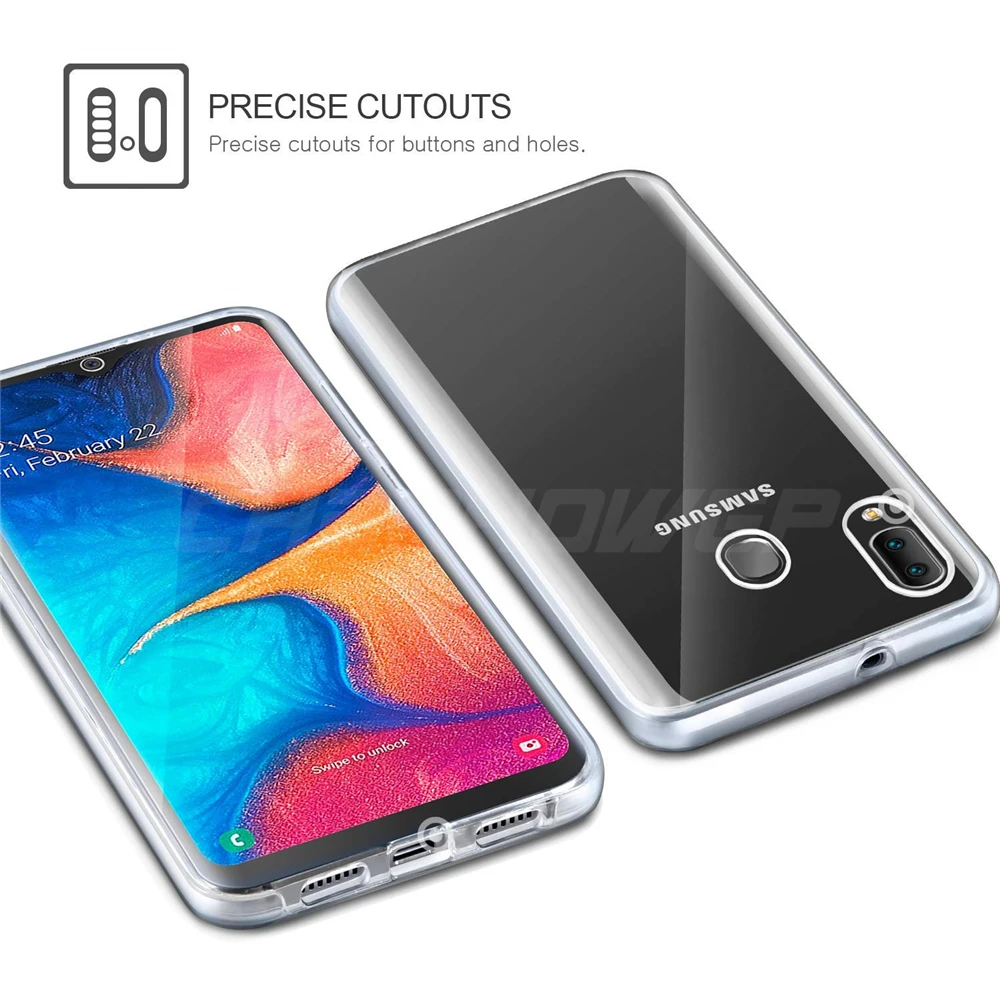 Прозрачный двойной силиконовый чехол для Samsung Galaxy A20E A20 Core A70 A50 A30 A40 A60 полное