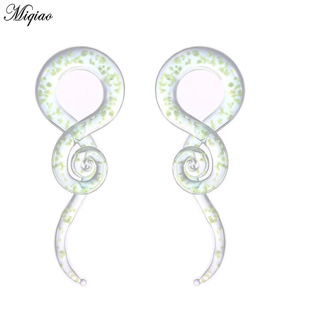 

Miqiao 2 Pcs Explosive Piercing Jewelry Glass Auricle Luminous Ear Amplifier 4G-14mm European and American New Style Hot Sale