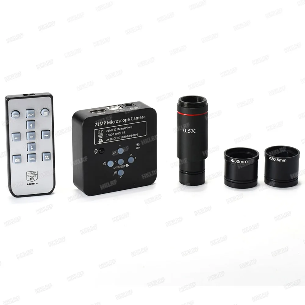 21MP 2K 1080P 60FPS HD USB промышленный цифровой видео микроскоп камера + 0.5X C-Mount объектив
