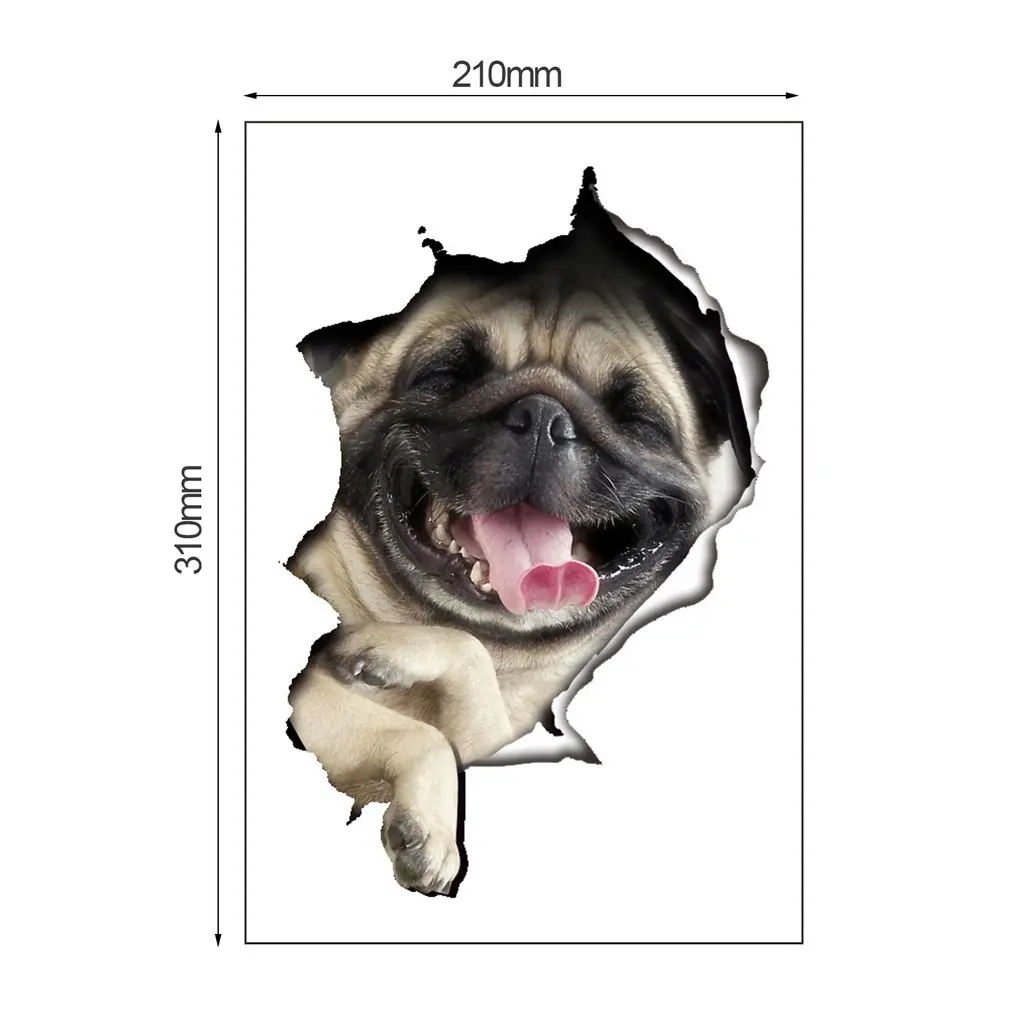Трехмерные милые животные Кошка Собака Туалетная наклейка стена наклейки