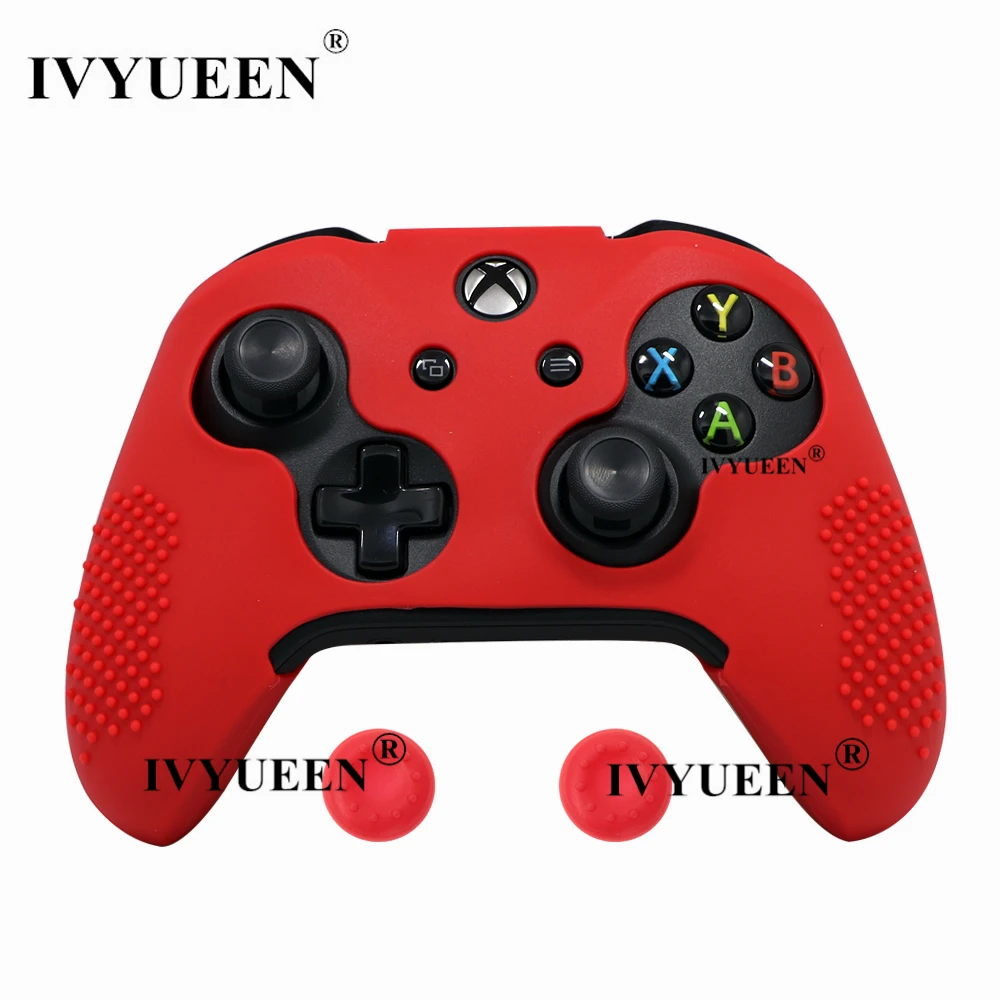 Красный Силиконовый чехол IVYUEEN для microsoft Xbox One X S Slim, защитный чехол с джойстиками, 14 цветов - Цвет: Красный
