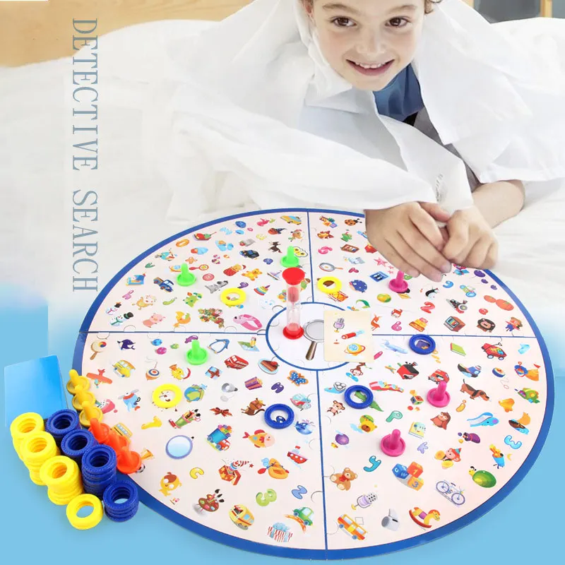 

Baby Montessori Puzzle Education Game Kid Detectives Looking Chart Board Plastic Puzzle Brain Training Toys for Children