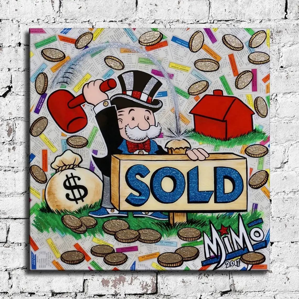 

Modern Graffiti Pop Art Money Sold Money Poster Canvas Painting Print On Wall Picture For Living Room Home Decor Frameless