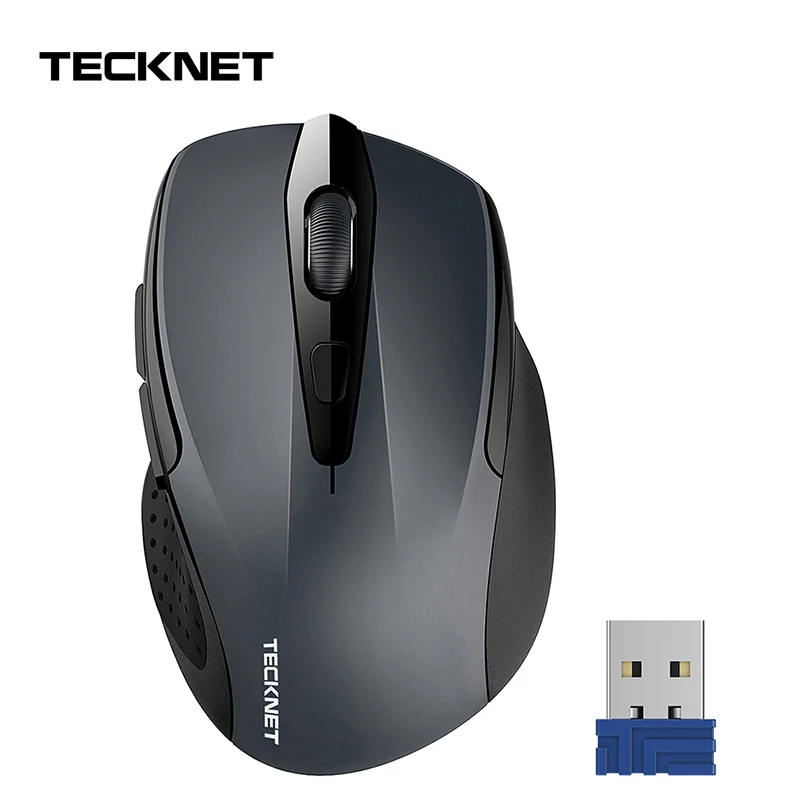 TeckNet оптическая беспроводная мышь 2600 dpi 2,4 GHz беспроводная эргономичная мышь с usb-приемником компьютерная мышь для настольного компьютера ноутбука ПК