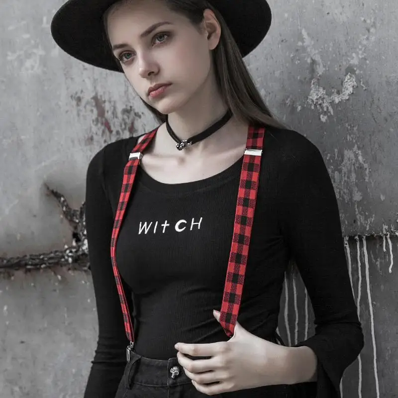 Женский Клетчатый Ремень в стиле панк PS128BD|Женские подтяжки| |