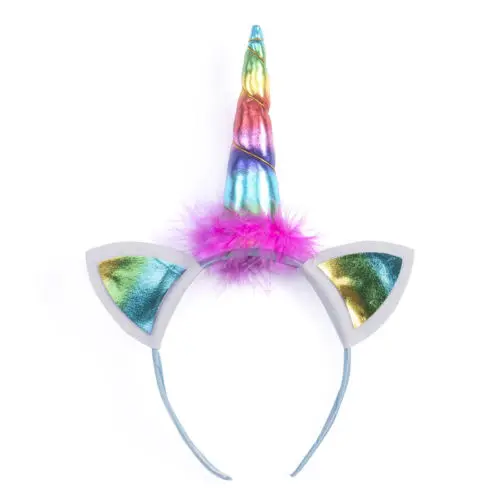 Новейший красочный Волшебный Единорог Рог голова праздничный обруч дети