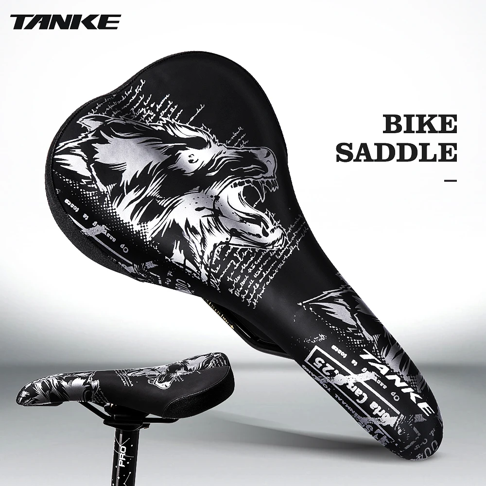

TANKE MTB Saddle Bicycle Thickened Comfort Road bike Cushion Cover Ultra Mountain Bike Racing Saddle PU Breathable Soft Seat Cus