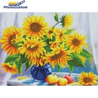 photocustom 5d diamond painting full drill flowers new arrival diamond embroidery chrysanthemum decorations for home