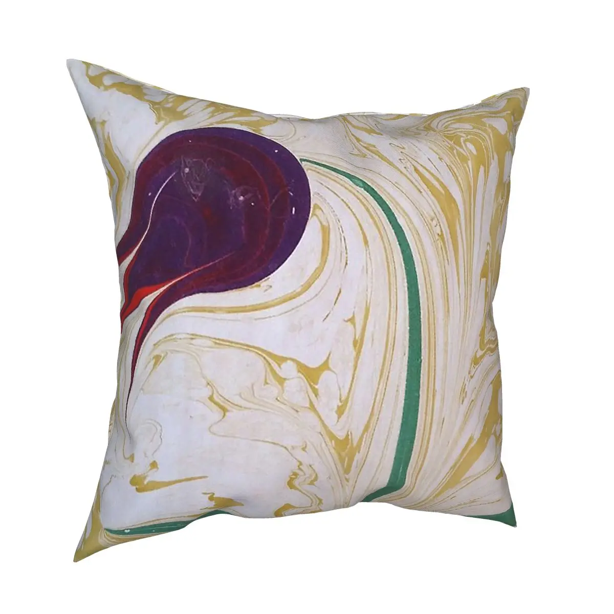 Мраморная окрашенная фиолетовая наволочка в виде тюльпана декоративная с