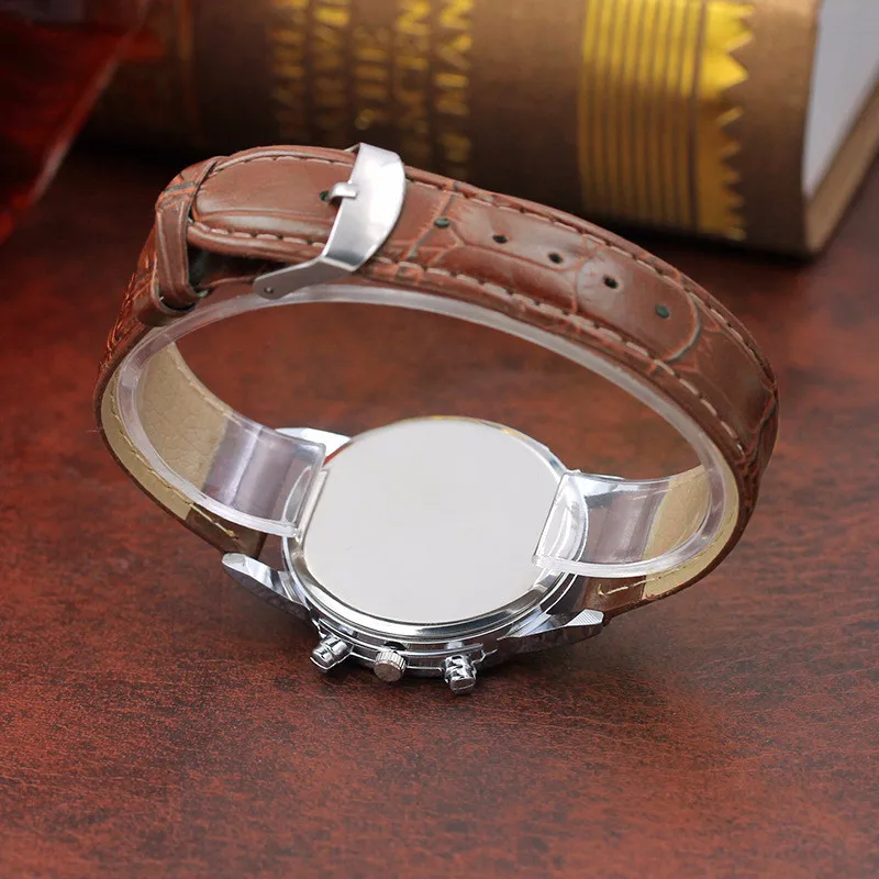 

Luxury Male Round Dial Wrist Watch Belt Sport Quartz Hour Wrist Analog Watch Dress Clock Business Reloj Masculino 1983