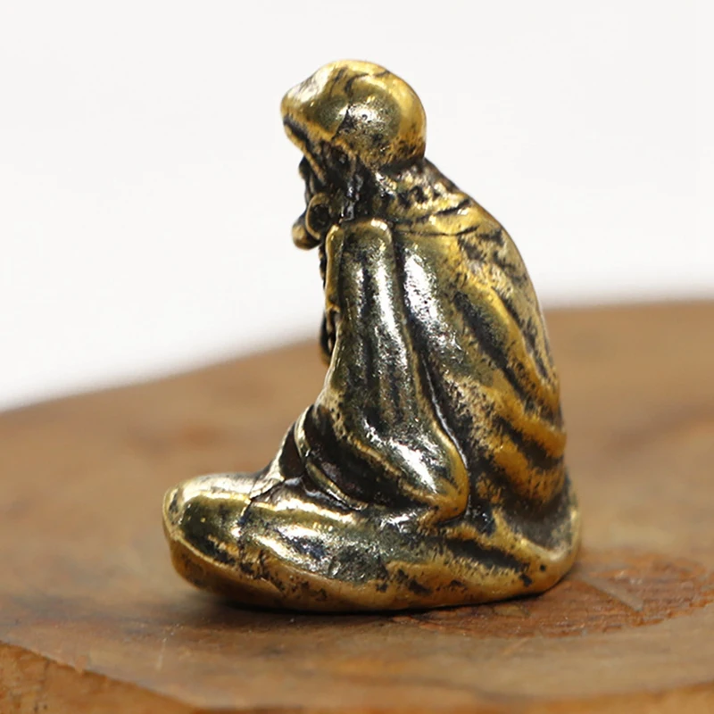 Retro Brass Dharma Buddha Mini Statue Bodhidharma Master Figurines Desk Decoration Handcrafts Gifts Miniatures | Дом и сад