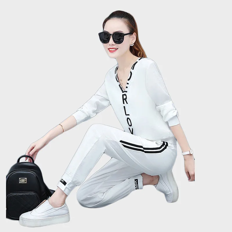 

Top selling product in 2020 Lady clothes set 2 piece set Sporting suit female Spring/autumn elegant women suit Tops + pants 30