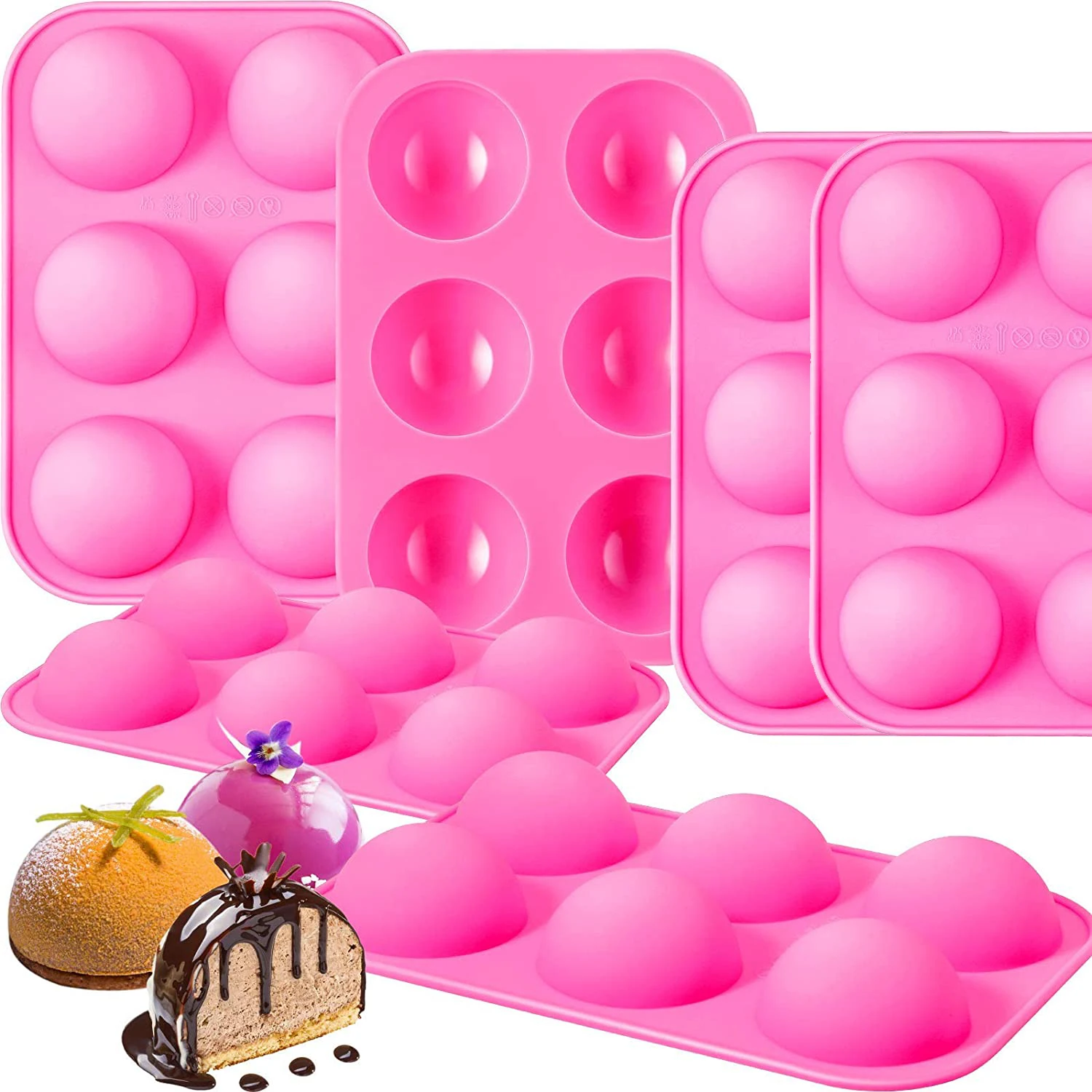 

Pan Cake Mold Muffin Kitchen Tool Chocolate Cookhalf Ball Sphere Silicone Cake Mold Muffin Chocolate Cookie Baking Mould Pan 6pc