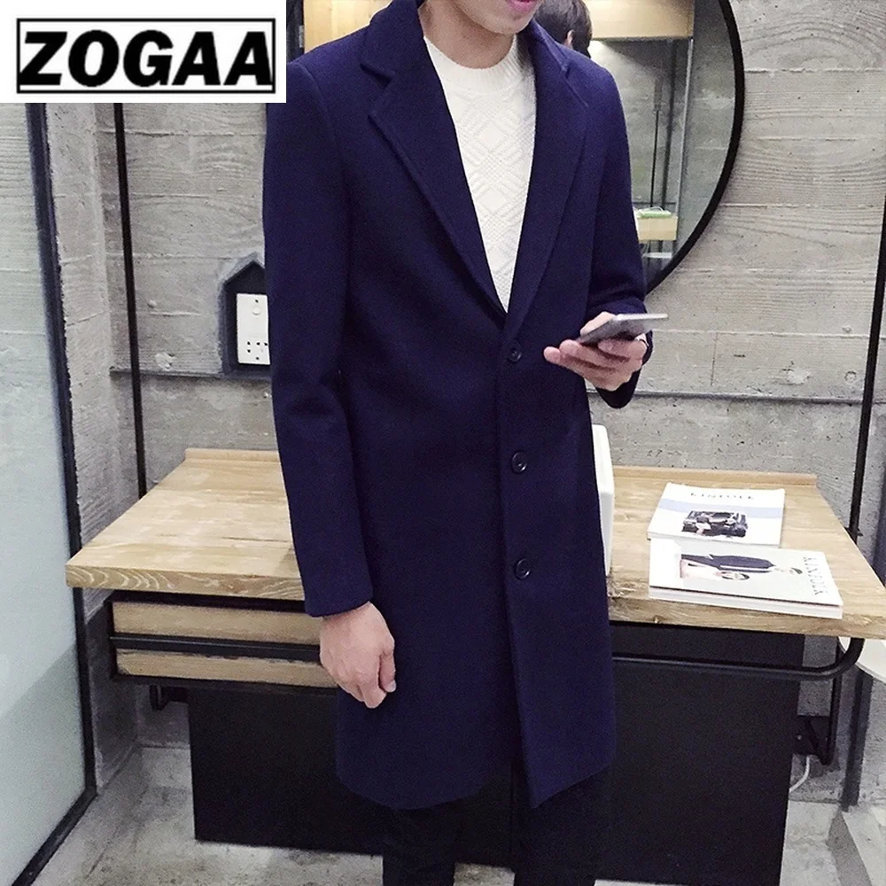 Zogaa 2019 осень и зима Новая мужская мода бутик сплошной цвет бизнес повседневное