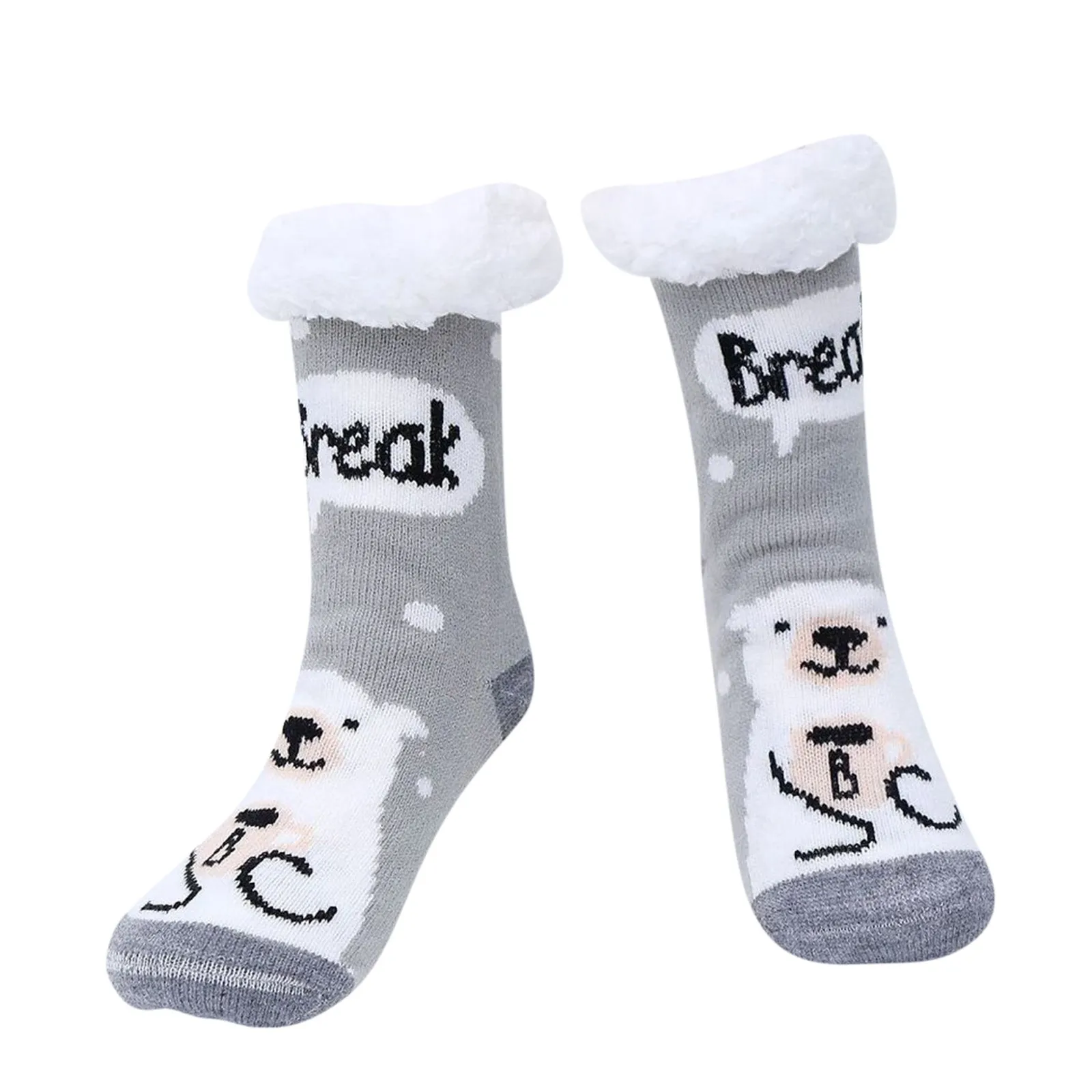 Удобные Зимние флисовые мягкие пушистые теплые тапочки домашние носки