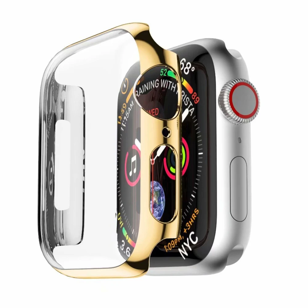 Чехол для часов Apple Watch 4, 44 мм, 40 мм, чехол для ПК, Защита экрана для iWatch 5, защитный чехол, ремешок для часов, аксессуары