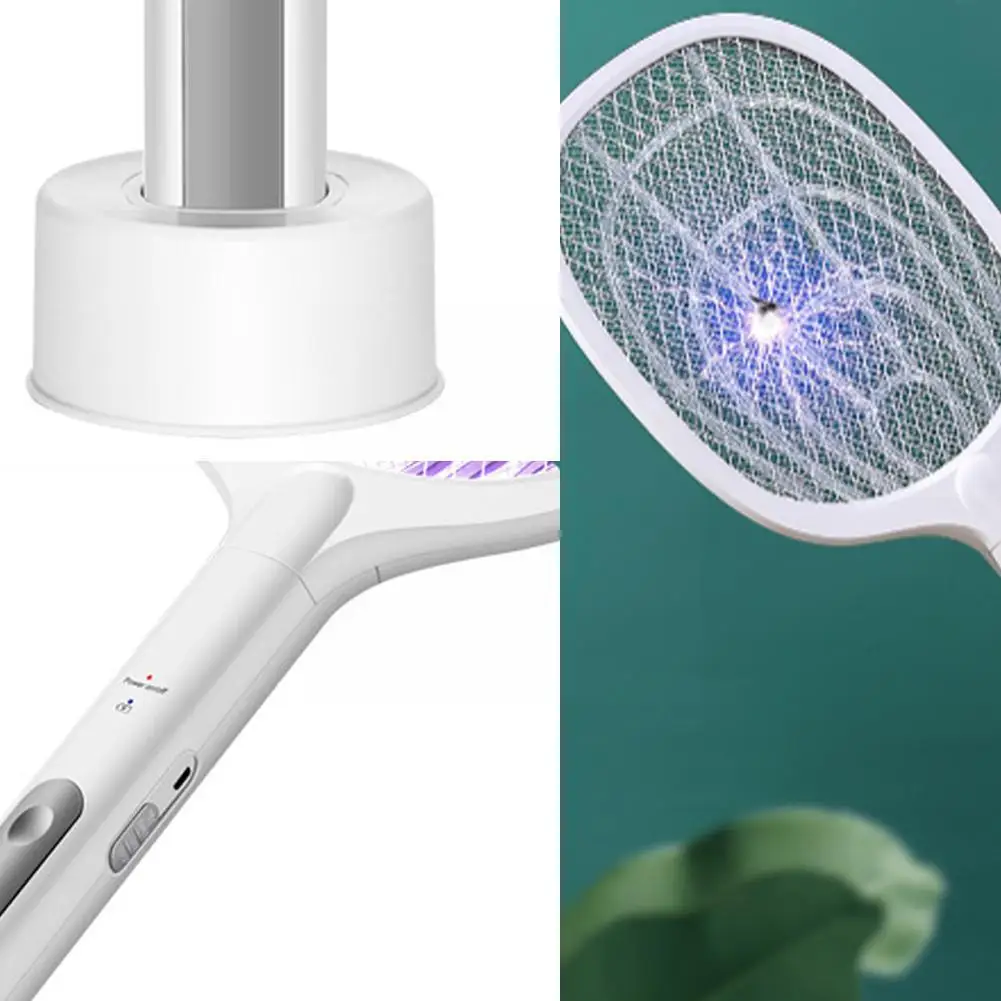 

2 IN 1 LED Mosquito Killer 3000V Electric Bug Zapper Killer Trap Rechargeable Fly Mosquito Anti USB Flies Swatter Insect I4O9