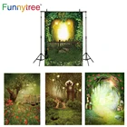 Фон Funnytree для свадебной фотосъемки с изображением сказочной страны, лессветильник, сказочного сада, травы, баннера для дня рождения, фотостудии