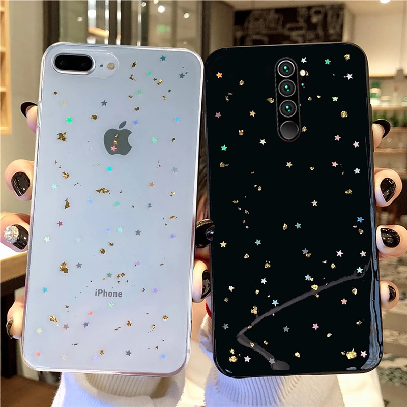 Мягкий блестящий чехол со звездочками для Xiaomi Mi A3 накладка xiaomi mi a3 lite телефона