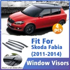 Оконный козырек для Skoda Fabia 2011-2014, вентиляционная крышка, отделка, навесы, защита от солнца, дождя, дефлектор, автоаксессуары