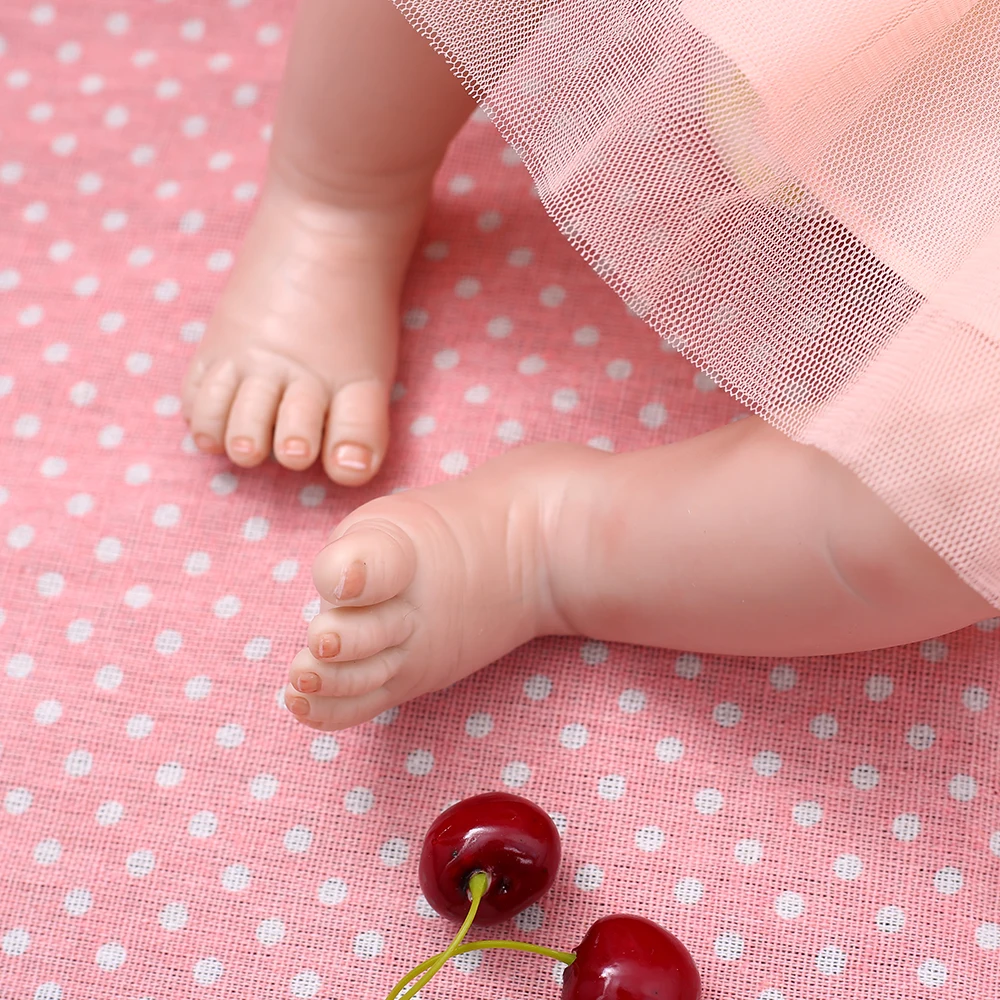 Reborn Baby Dolls 22 дюймов маленькая принцесса силиконовая Реалистичная кукла ребенок игрушка розовое платье реалистичное 55 см Bebe кукла для новорожденного
