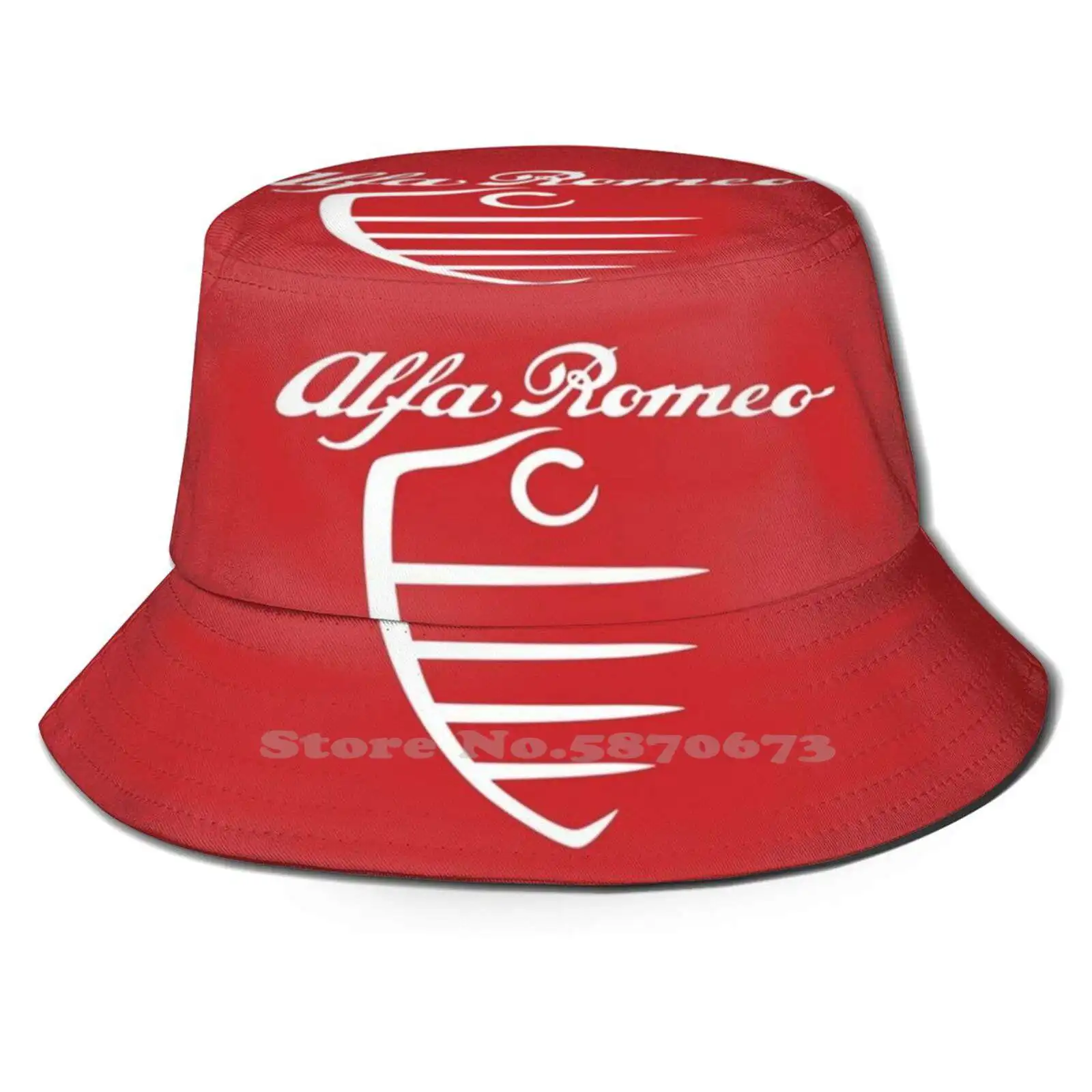 

Alfa Duetto Grill-2 & Alfa Script-White / Red Bucket Hat Sunscreen Hats Alfa Alfa Romeo Alfa Grill Alfa Duetto