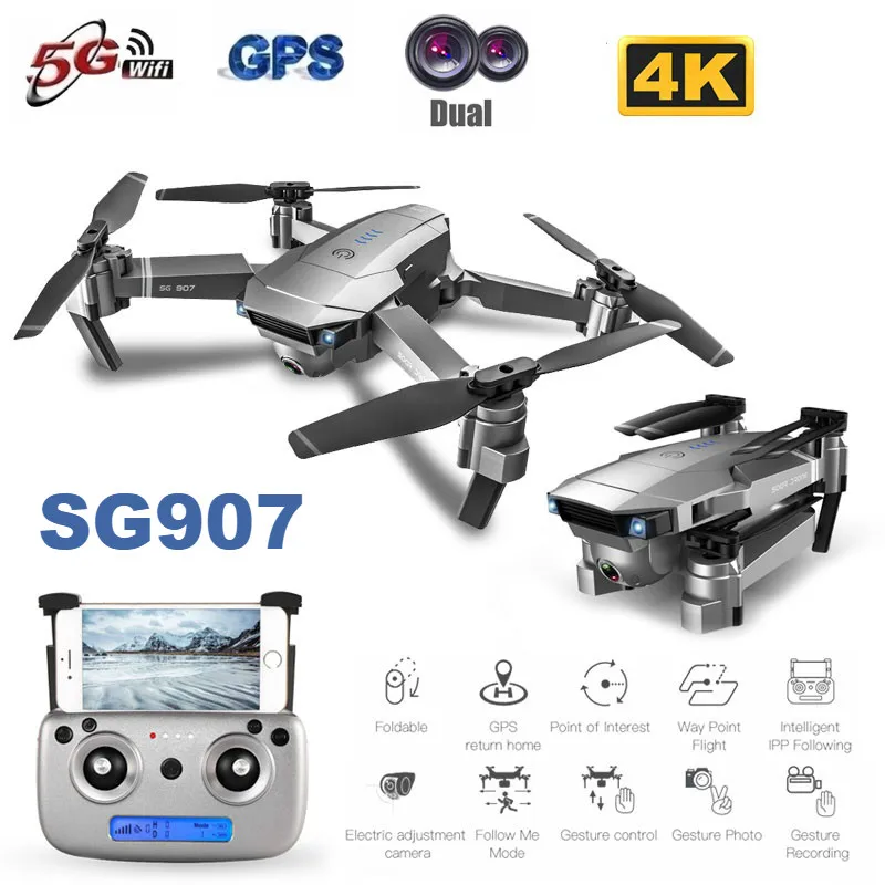 SG907 Профессиональный Квадрокоптер с камерой GPS 4K HD пульт дистанционного