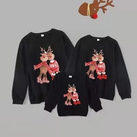 christmas sweaters cute deer family matching outfits father mother children cotton sweatshirts xmas mommy and me clothes 2022