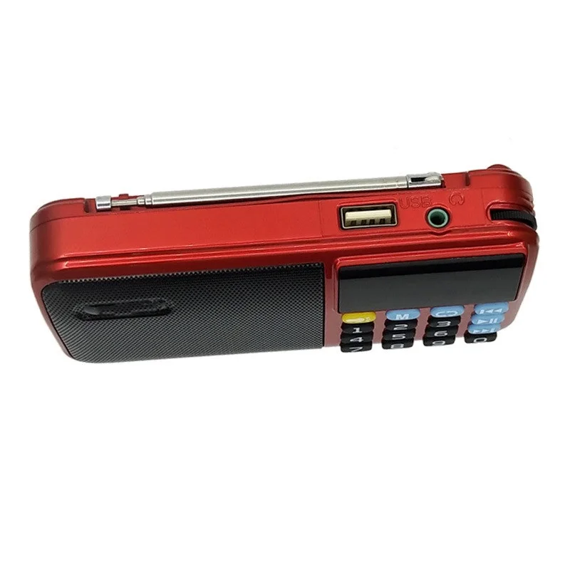 Портативный FM-радиоприемник C-803 Мини цифровой USB TF MP3-плеер светодиодный фонарик