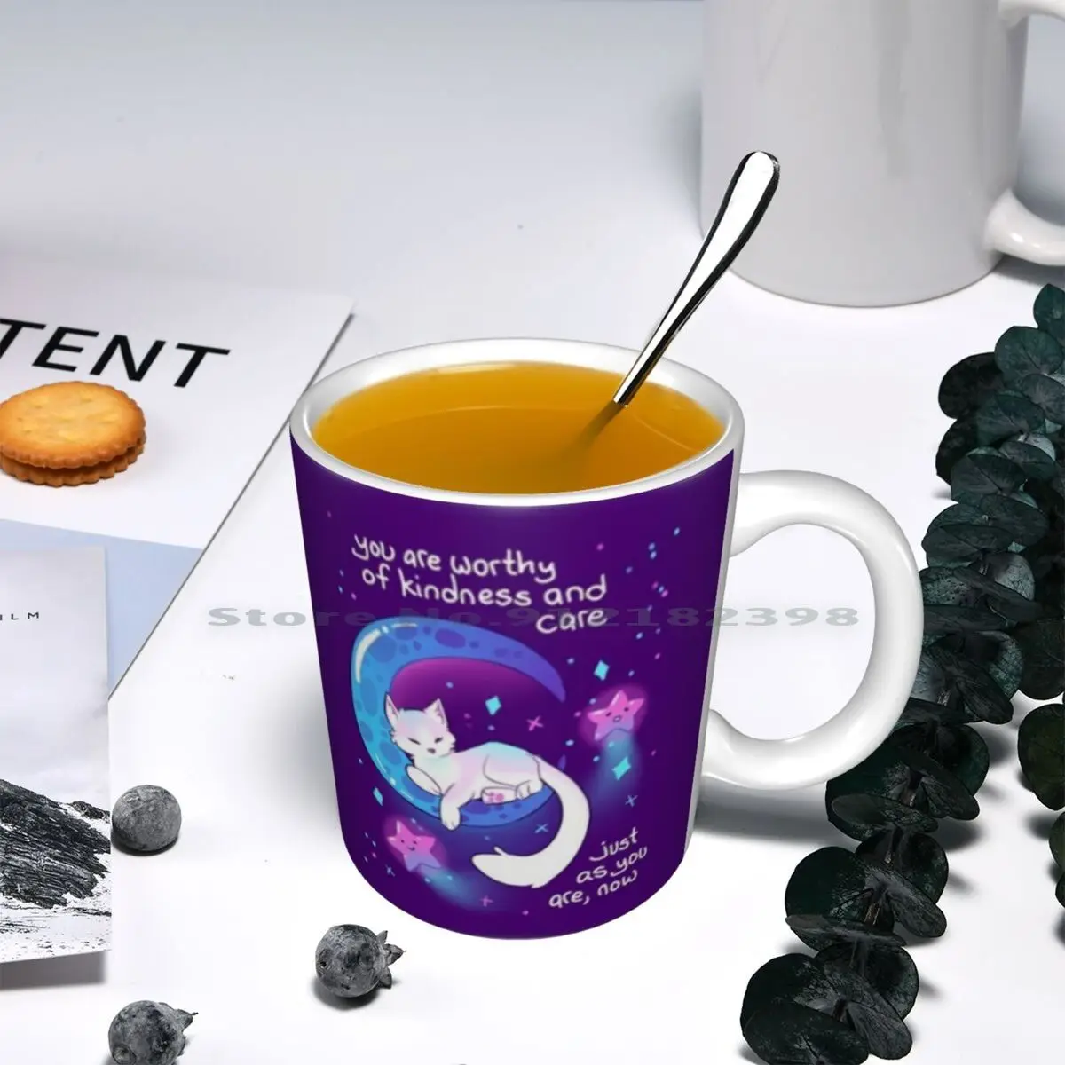 Керамические кружки ты достойна доброты и ухода космические котенки кофейные