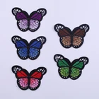 Вышитые нашивки-бабочки для одежды, аппликация для шитья, нашивка сделай сам, 3d аппликация для утюга, Детская аппликация