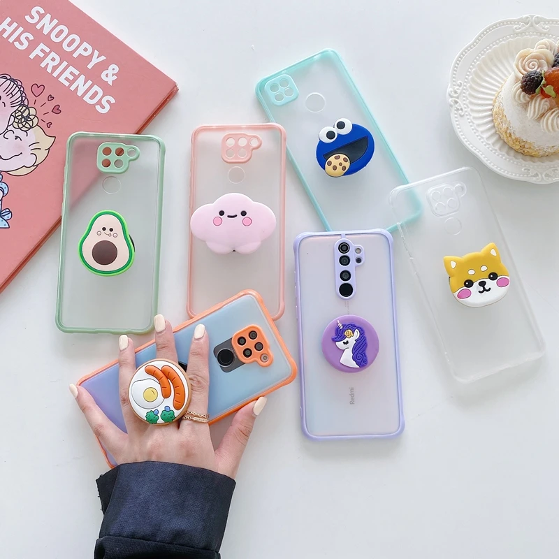 cartoon phone holder case for xiaomi redmi 9 9a 9c redmi note 9 pro note 8 pro note 10 pro poco x3 nfc pro c3 mi 11 lite cover free global shipping