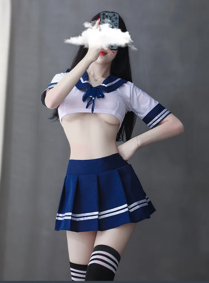 

Новинка 2021, женское сексуальное нижнее белье для косплея, униформа для студенток, школьница, Женский эротический костюм горничной, Женская ...