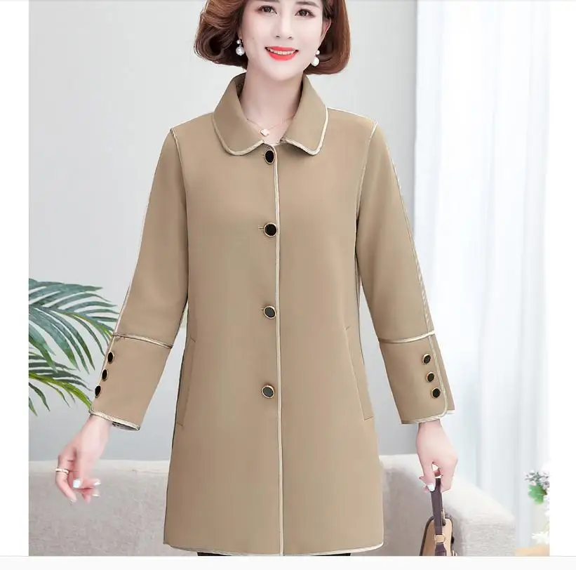 

2021 spring and autumn winter Long sleeve Women's Windbreaker coat