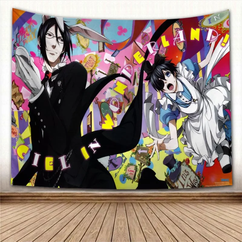 Настенный подвесной гобелен с аниме Черный Дворецкий украшения для домашней