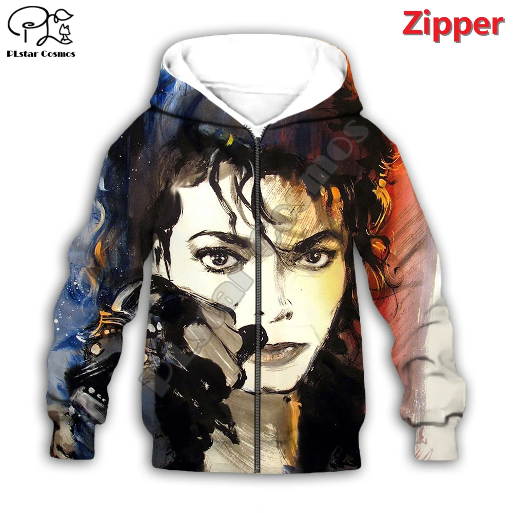 

PLstar Cosmos Super Star Singer Michael Jackson Fashion 3D Kids Hoodies/Zip Hooded Sweatshirt Pullover Children's Clothing M1