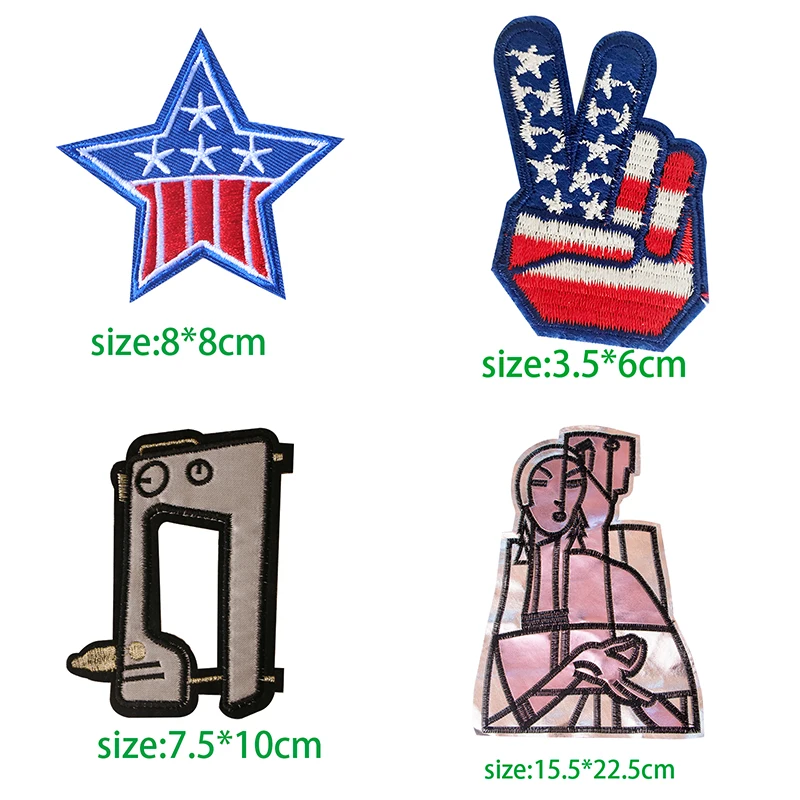 1 шт. пятиконечная звезда победа мультфильм вышитые утюгом нашивки для одежды DIY