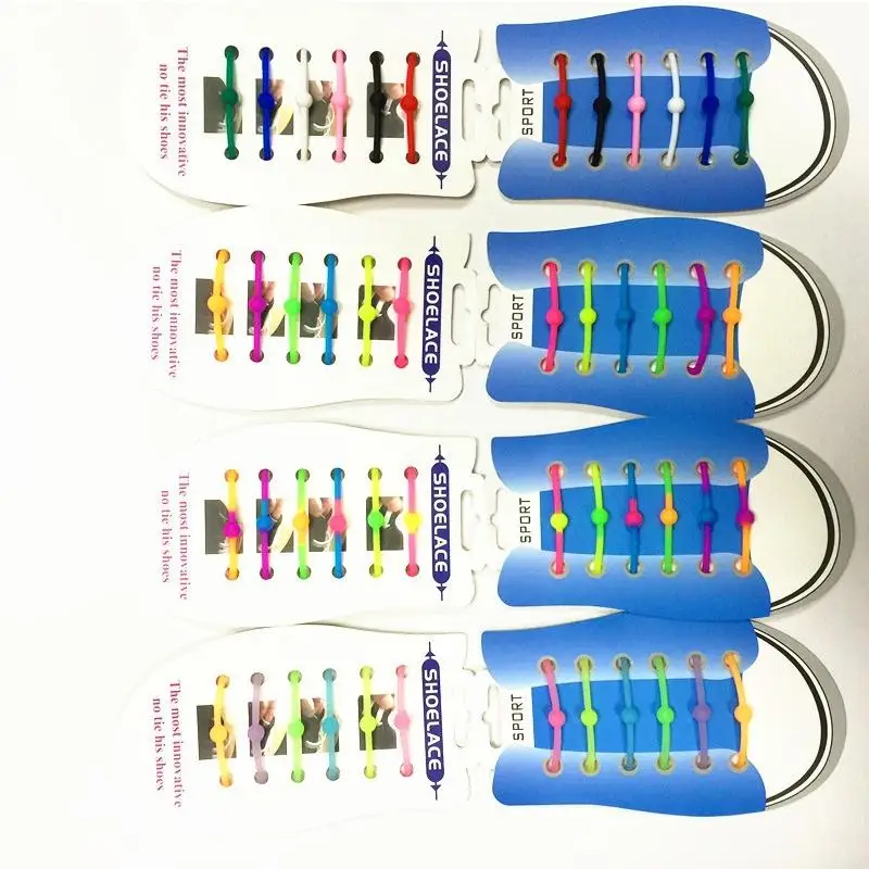 12 шт./партия шнурки для обуви унисекс эластичные без шнурков силиконовые все