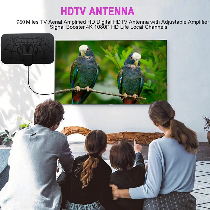 Внутренняя 960 миль цифровая антенна ТВ Усилитель сигнала DVB-T2 HDTV ясная