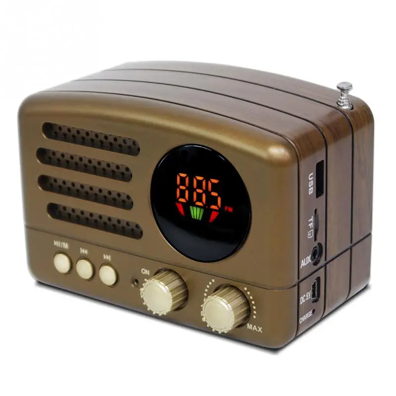 M-162BT Coffee M-161BT аудио Bluetooth динамик радио ABS Ретро прочный домашний USB Перезаряжаемый AM FM SW портативный многофункциональный подарок TF слот для карты - Цвет: M-162BT Coffee