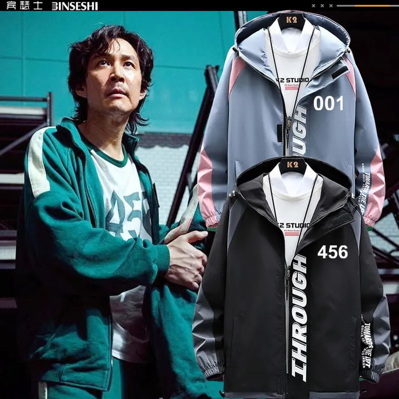 

Squid Game Lee Jung Jae round Six Hoodie Coat Same Style Jacket 456 001 Korean Drama Clothes
