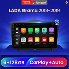 Автомобильный мультимедийный плеер Junsun V3 Pro, проигрыватель на Android 10, с голосовым управлением, Qualcomm, для Lada Granta, 2018-2019, CarPlay, типоразмер 2DIN