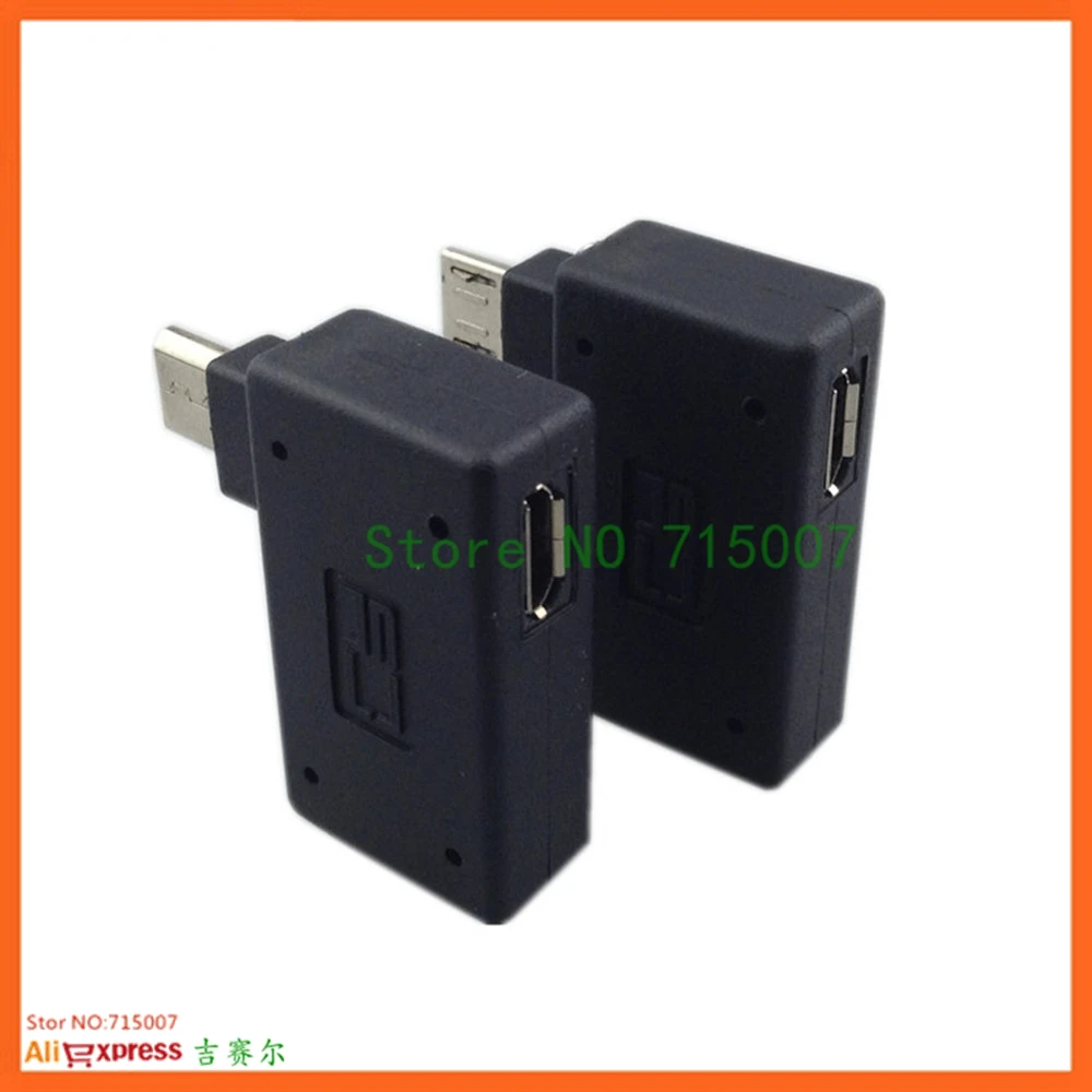 Микро адаптер USB 2 0 мама папа Micro OTG источник питания 2018 порт 90 градусов левый