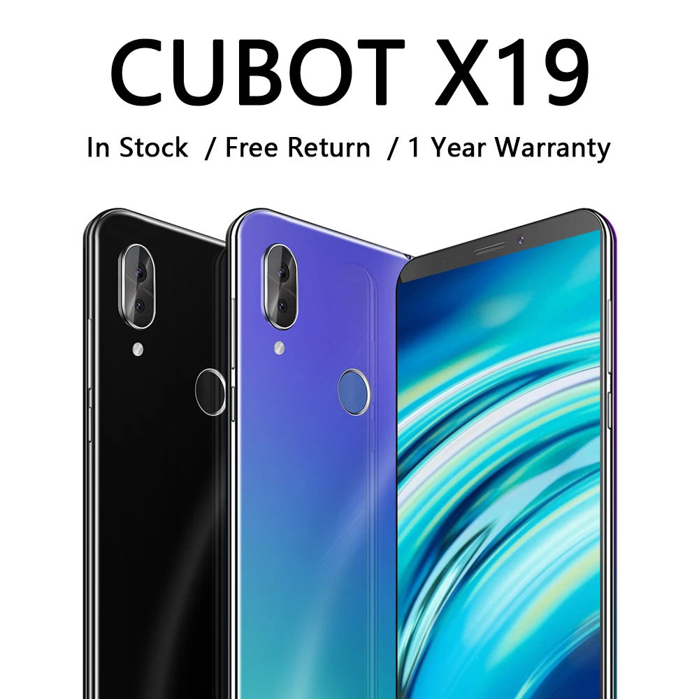 

CUBOT X19 Mobile Phone Helio P23 Octa-Core 4000mAh 16MP+2MP Dual Camera 4G Smartphone Android 9.0 Face ID Fingerprint Cellphones