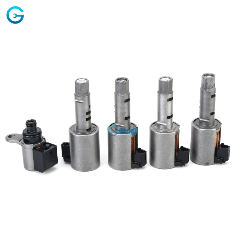 

JF015E RE0F11A 5 pcs Transmission Solenoid Kit for Nissan Sunny Tiida Sylphy CVT Transmission 2012-ON Aluminium Alloy