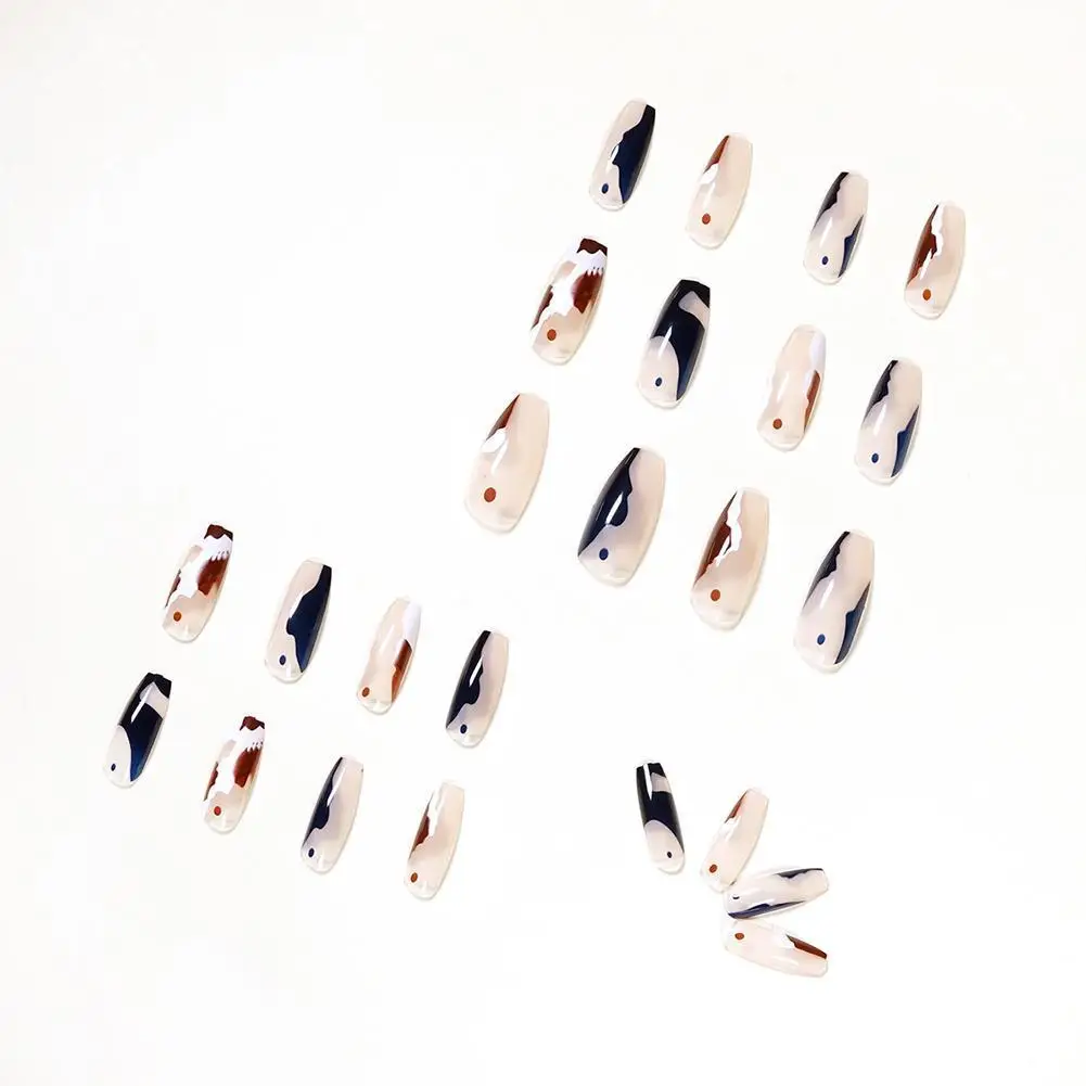 

1 Набор Длинные накладные ногти в форме облака стилета балерины накладные ногти гроб накладные ногти арт акриловые съемные наклейки украше...