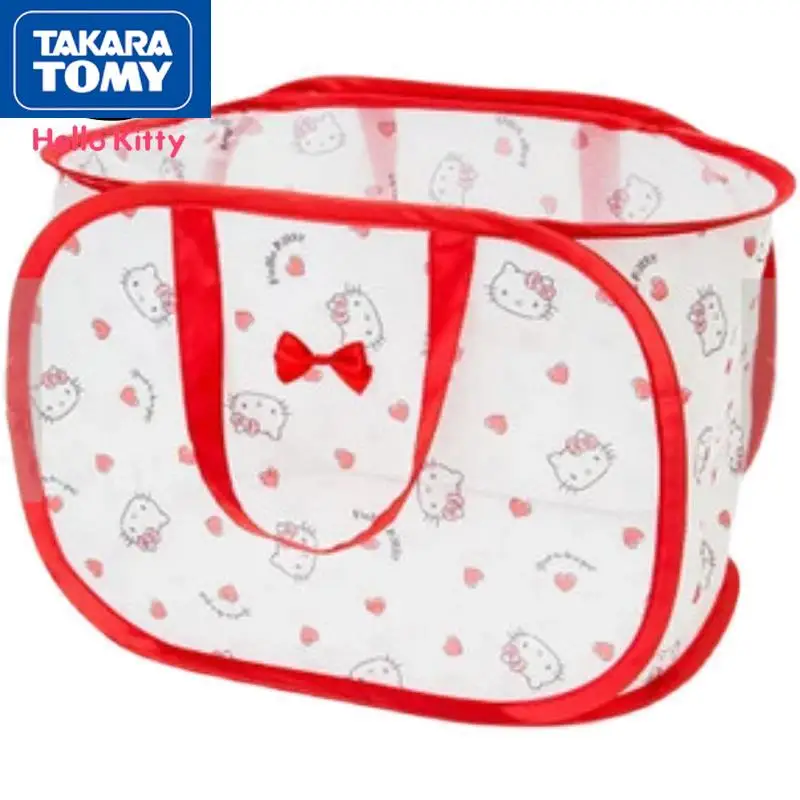 

TAKARA TOMY Fashion Cartoon Hello Kitty Laundry Basket Folding Dirty Clothes Basket Children's Toy Cute Storage Box